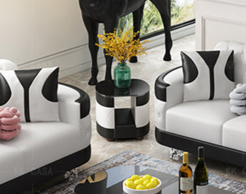 3-Piece Living Room Leather Sofa Set