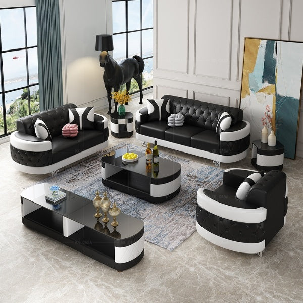 3-Piece Living Room Leather Sofa Set / Ruchi