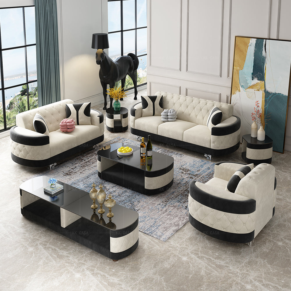 3-Piece Living Room Leather Sofa Set / Ruchi