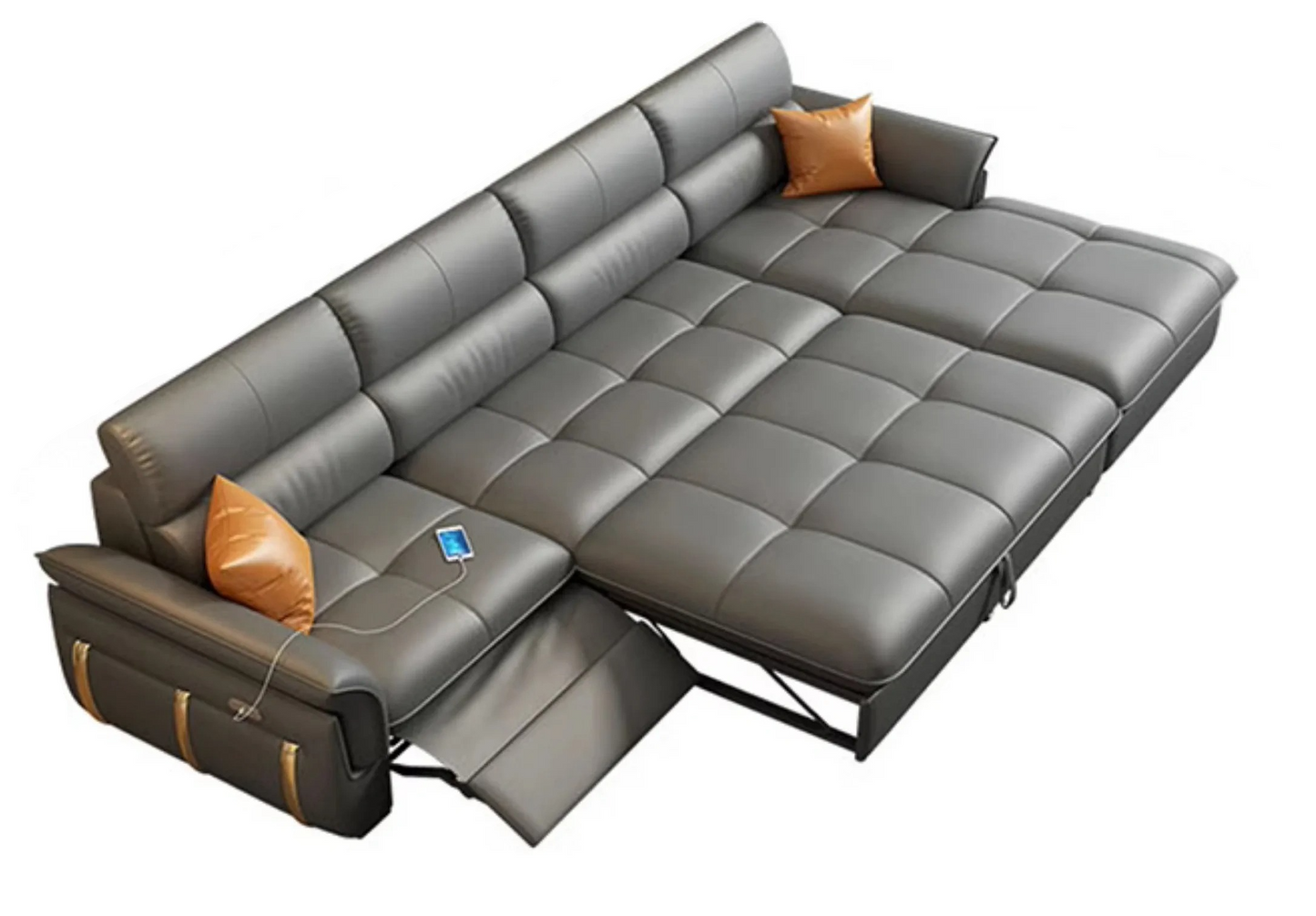 Leather Recliner Sectional Sofa Bed / Ruchi