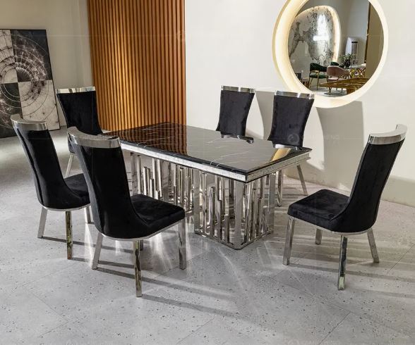 Shiny Marble Dining Table Set / Ruchi