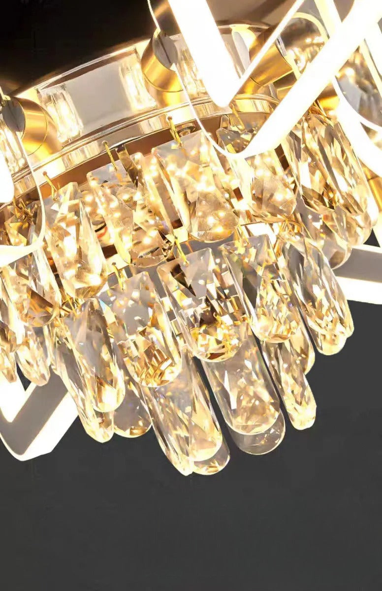 Remote Control LED Crystal Ceiling Fan Light / Ruchi