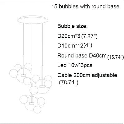 Bubble Shaped LED Glass Pendant Lighting / Ruchi