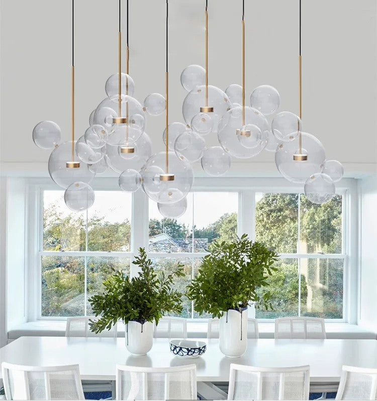 Clear Bubble LED Glass Pendant Lighting / Ruchi