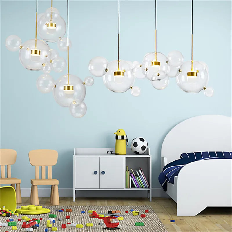 Clear Bubble LED Glass Pendant Lighting / Ruchi