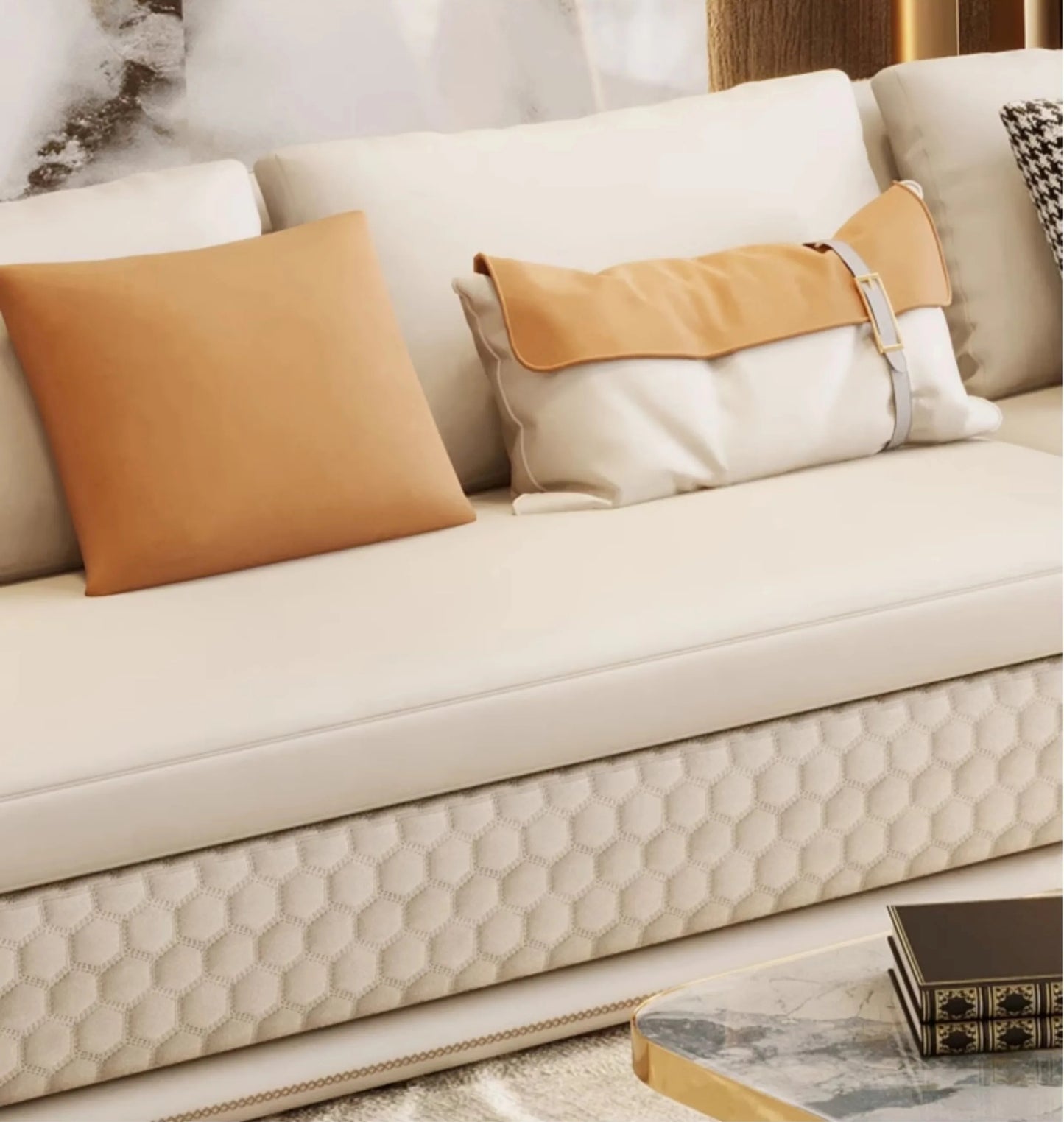 3-Piece Leather Living Room Sofa Set / Ruchi