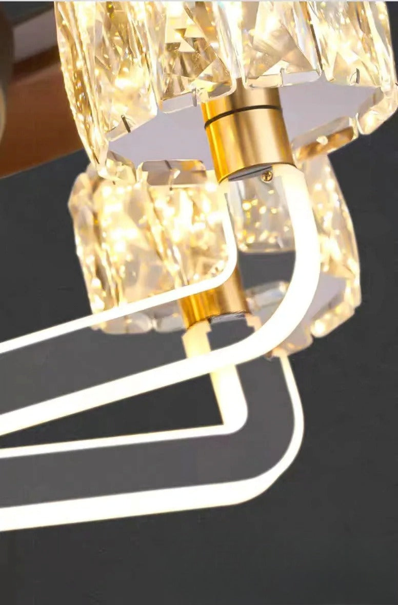 Remote Control LED Crystal Ceiling Fan Light / Ruchi