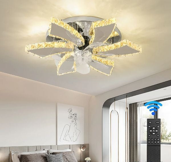 Modern Remote Control Ceiling Fan With LED Light / Ruchi