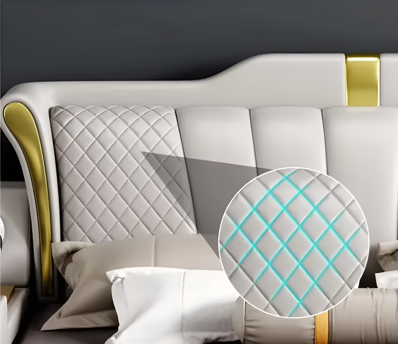 Multifunctional Smart Leather Bed With Massager / Ruchi