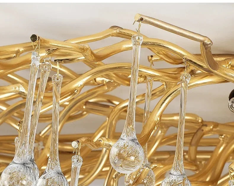 Modern Crystal LED Chandelier For Living Room / Ruchi