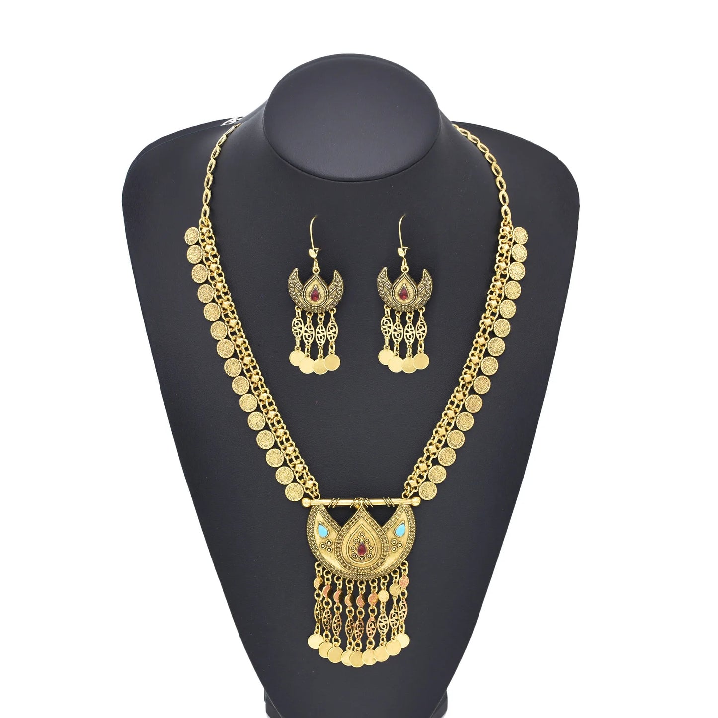 Bohemian Croissant Shaped Ethnic Necklace Set / Ruchi