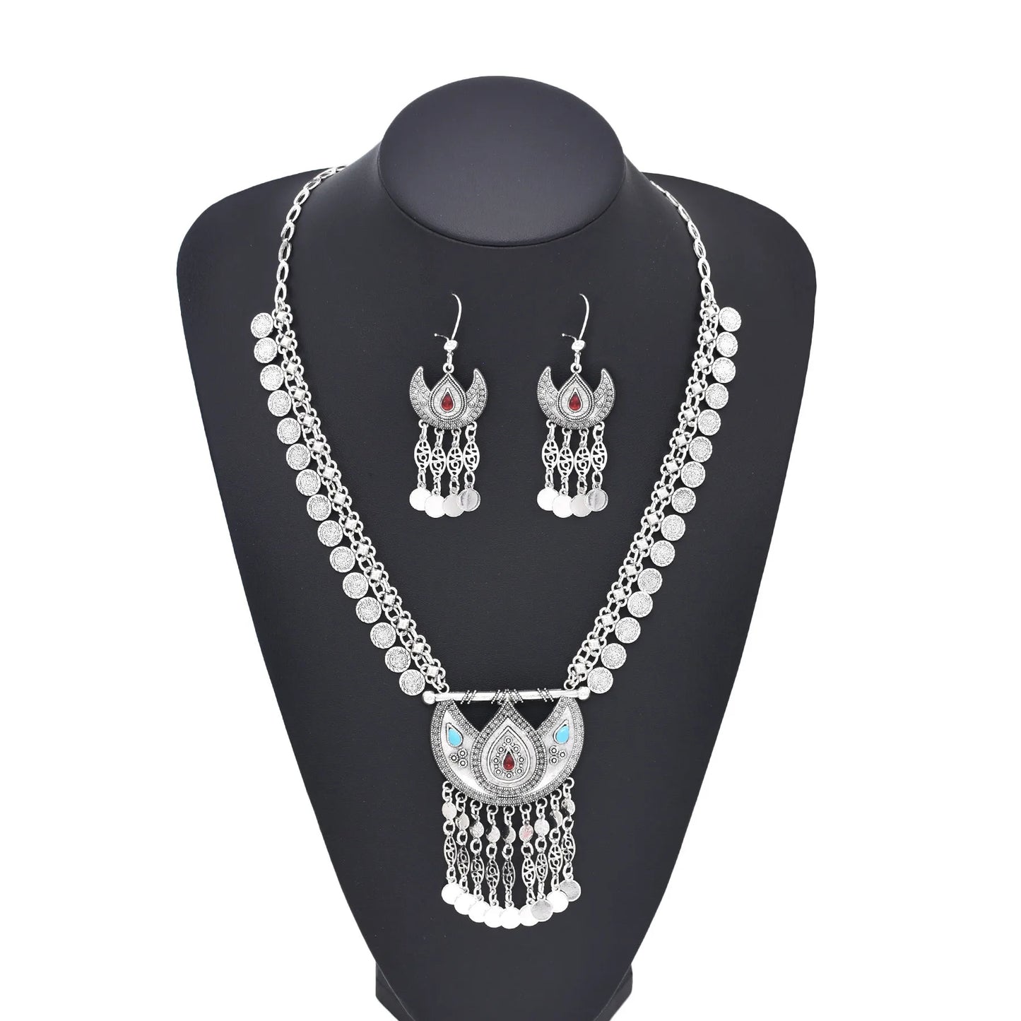 Bohemian Croissant Shaped Ethnic Necklace Set / Ruchi