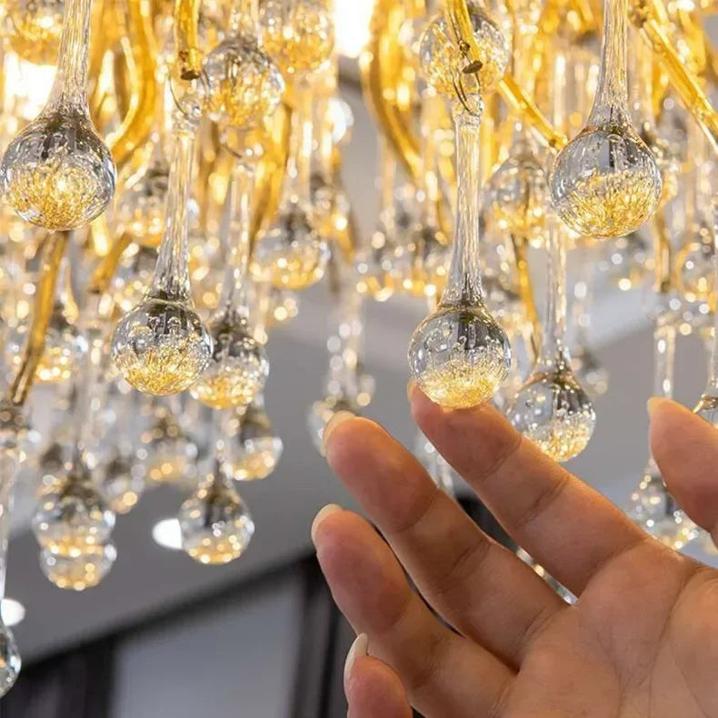 Modern Crystal LED Chandelier For Living Room / Ruchi