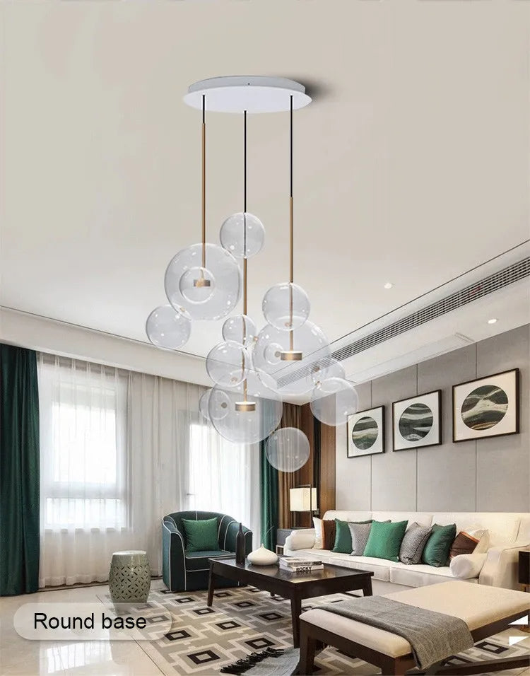 Bubble Shaped LED Glass Pendant Lighting / Ruchi