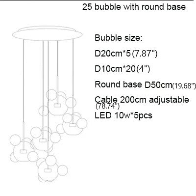 Bubble Shaped LED Glass Pendant Lighting / Ruchi