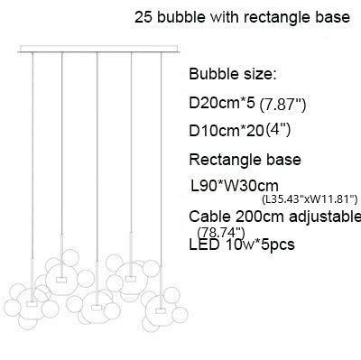 Clear Bubble LED Glass Pendant Lighting / Ruchi