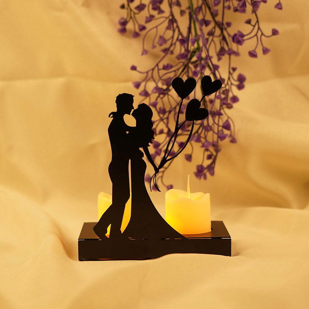 Romantic Couple Decorative Metal Candle Holder / Ruchi
