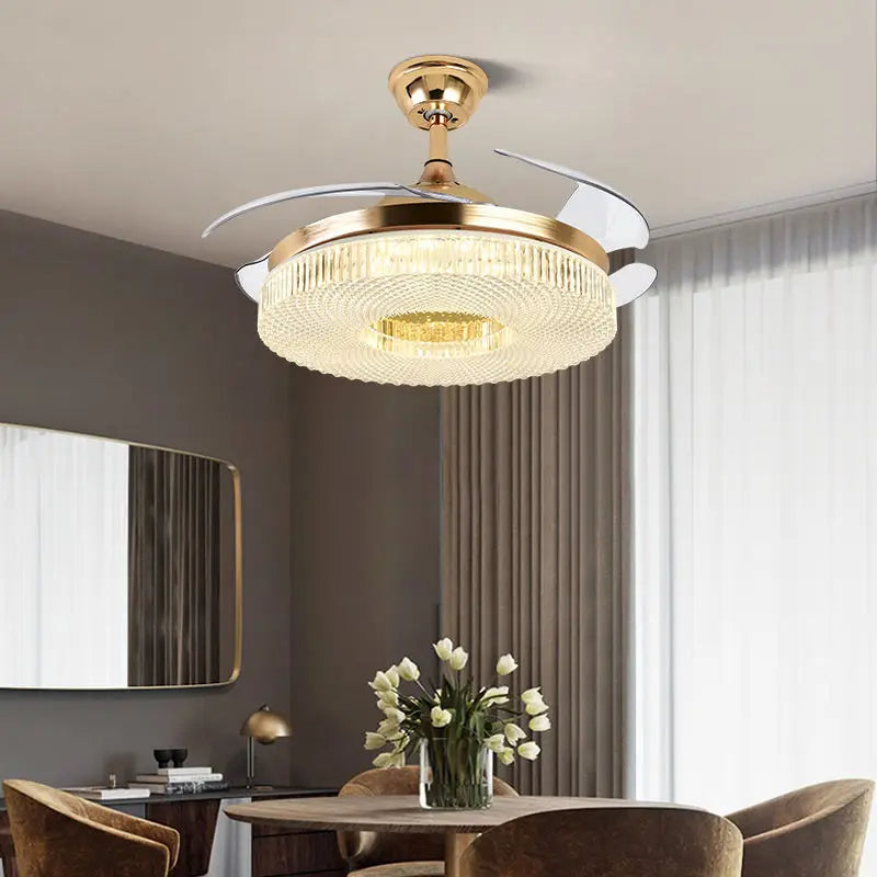 Modern Remote Control LED Ceiling Fan Light / Ruchi