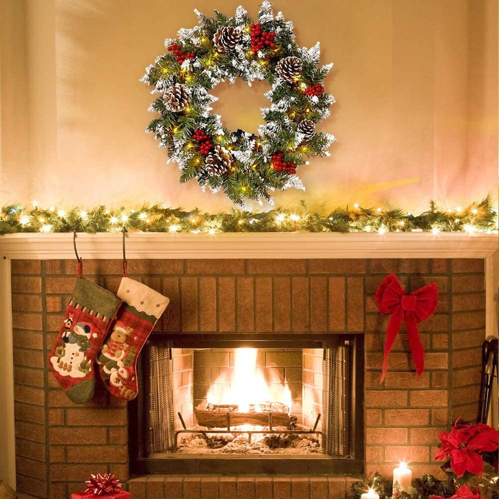 Artificial Christmas Wreath With LED Lights / Ruchi