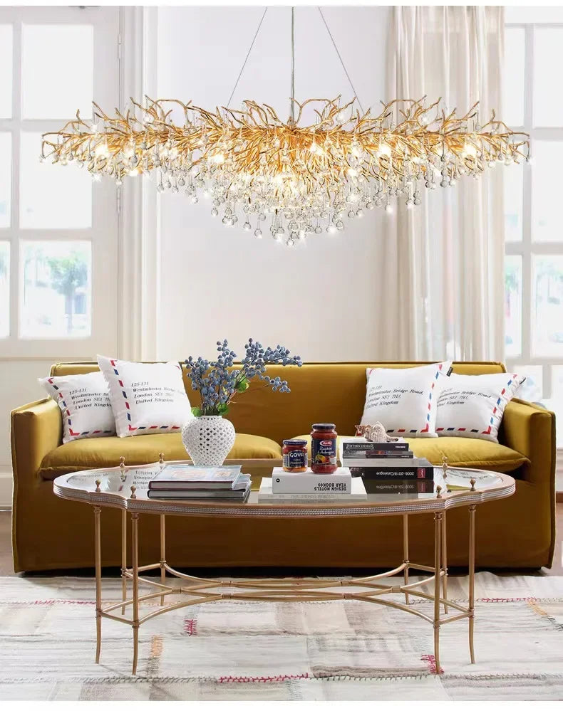 Modern Crystal LED Chandelier For Living Room / Ruchi