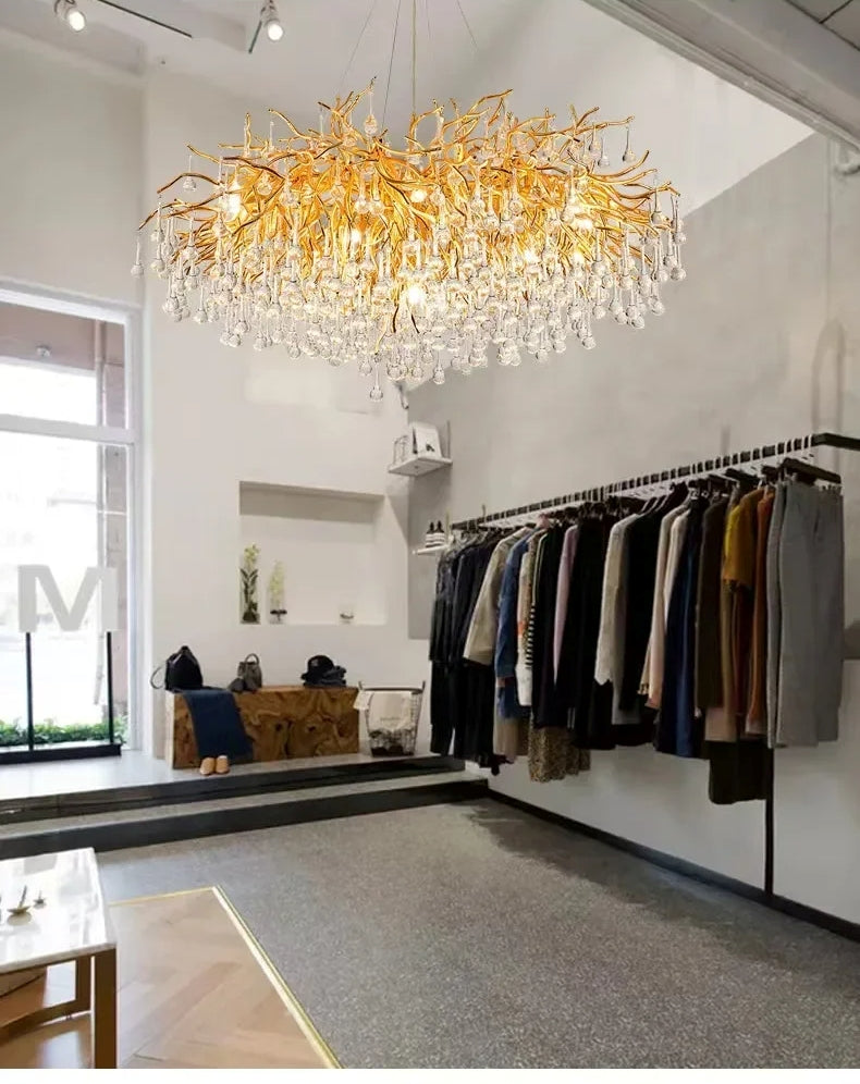 Modern Crystal LED Chandelier For Dining Room / Ruchi