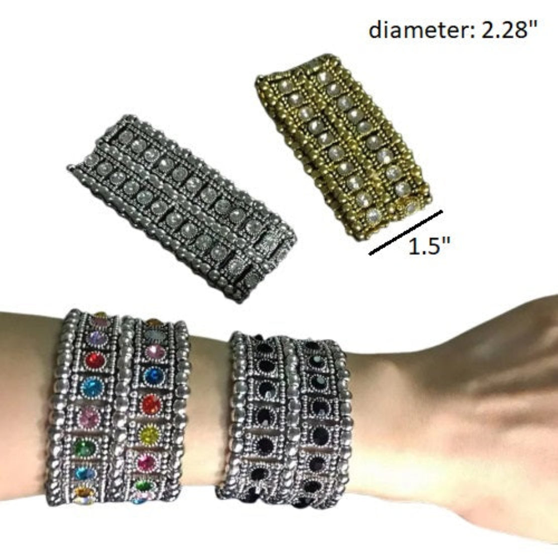 Black Stone Designer Beaded Bracelet / Ruchi
