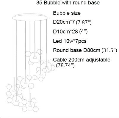 Bubble Shaped LED Glass Pendant Lighting / Ruchi