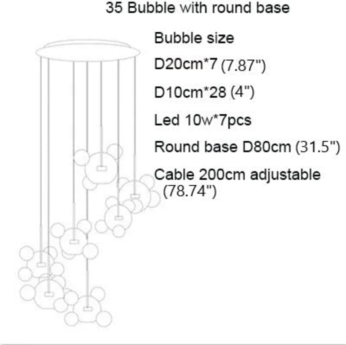 Bubble Shaped LED Glass Pendant Lighting / Ruchi