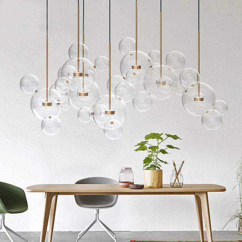 Clear Bubble LED Glass Pendant Lighting / Ruchi