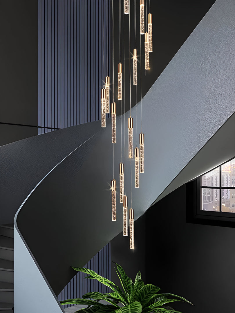 Elegant LED Tube Staircase Pendant Light / Ruchi