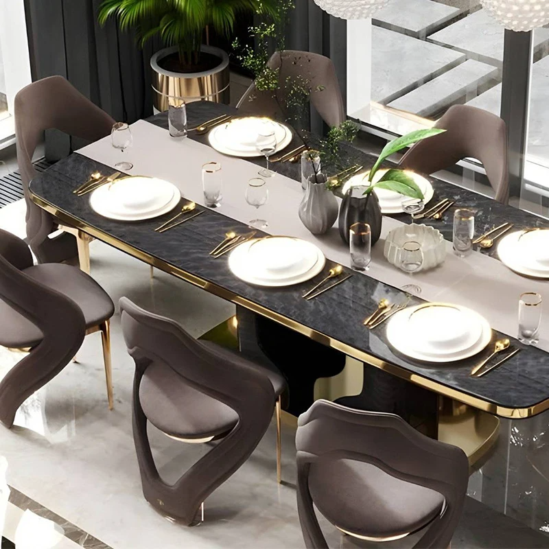 Marble Top Dining Table Set For 8 / Ruchi