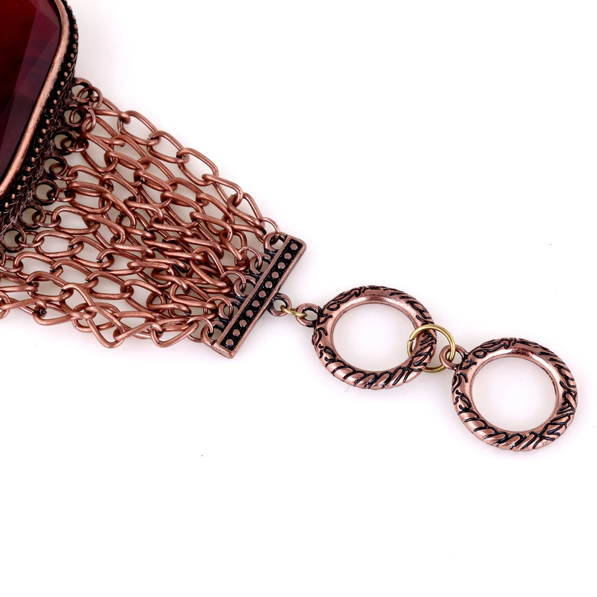 Modern Vintage Red Metallic Stone Bracelet / Ruchi