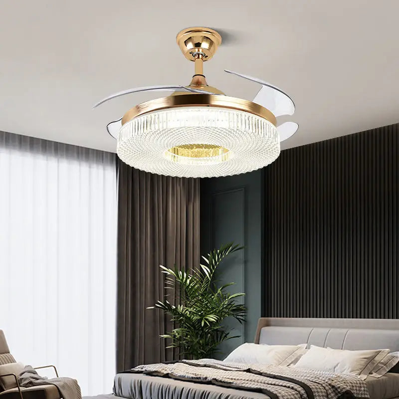Modern Remote Control LED Ceiling Fan Light / Ruchi