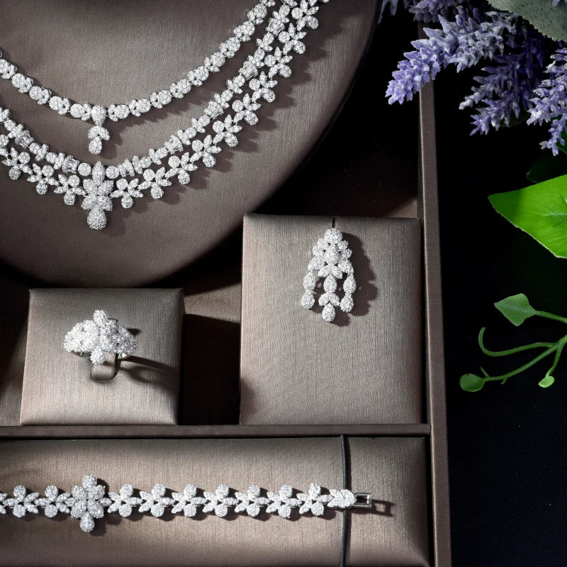 4 Piece Metal Bridal Jewelry Set / Ruchi