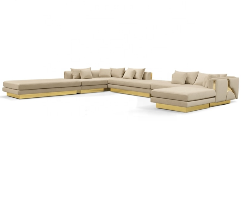 Fabric Upholstered Sectional Sofa / Ruchi