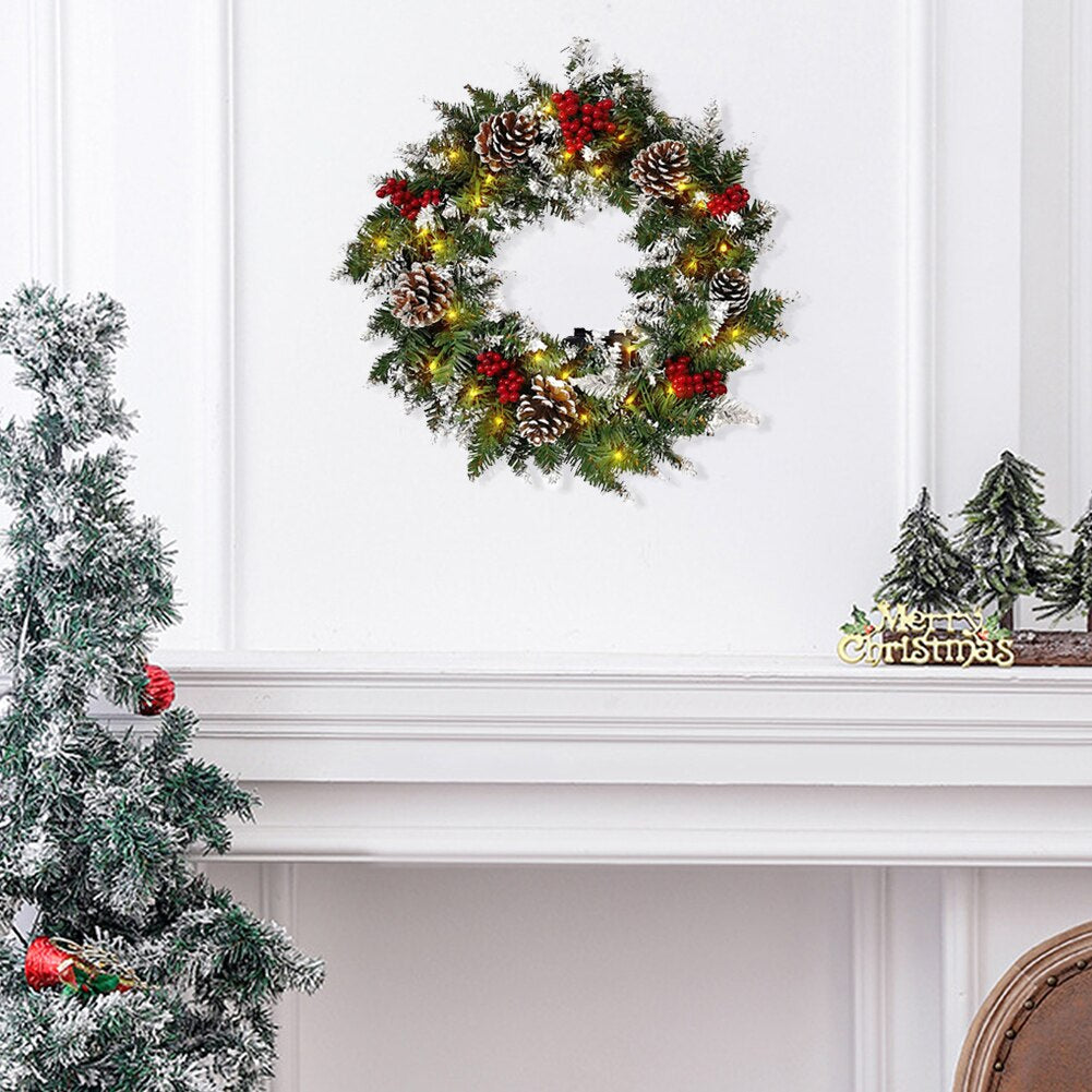 Artificial Christmas Wreath With LED Lights / Ruchi