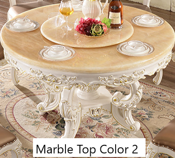 Marble Dining Table Set In Round European