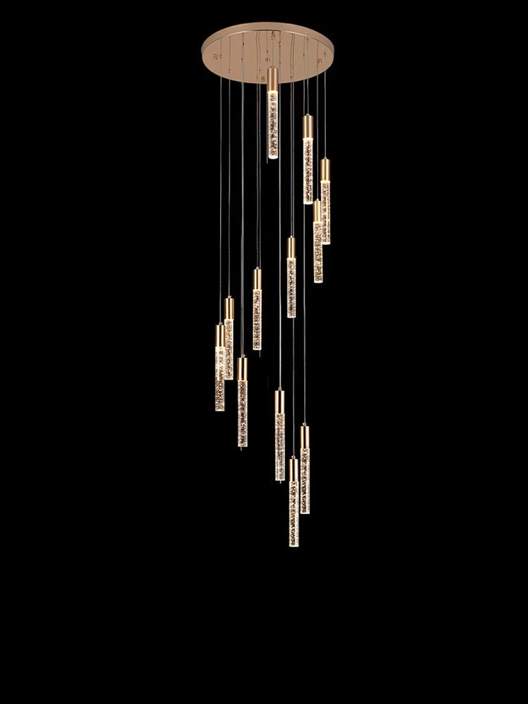 Elegant LED Tube Staircase Pendant Light