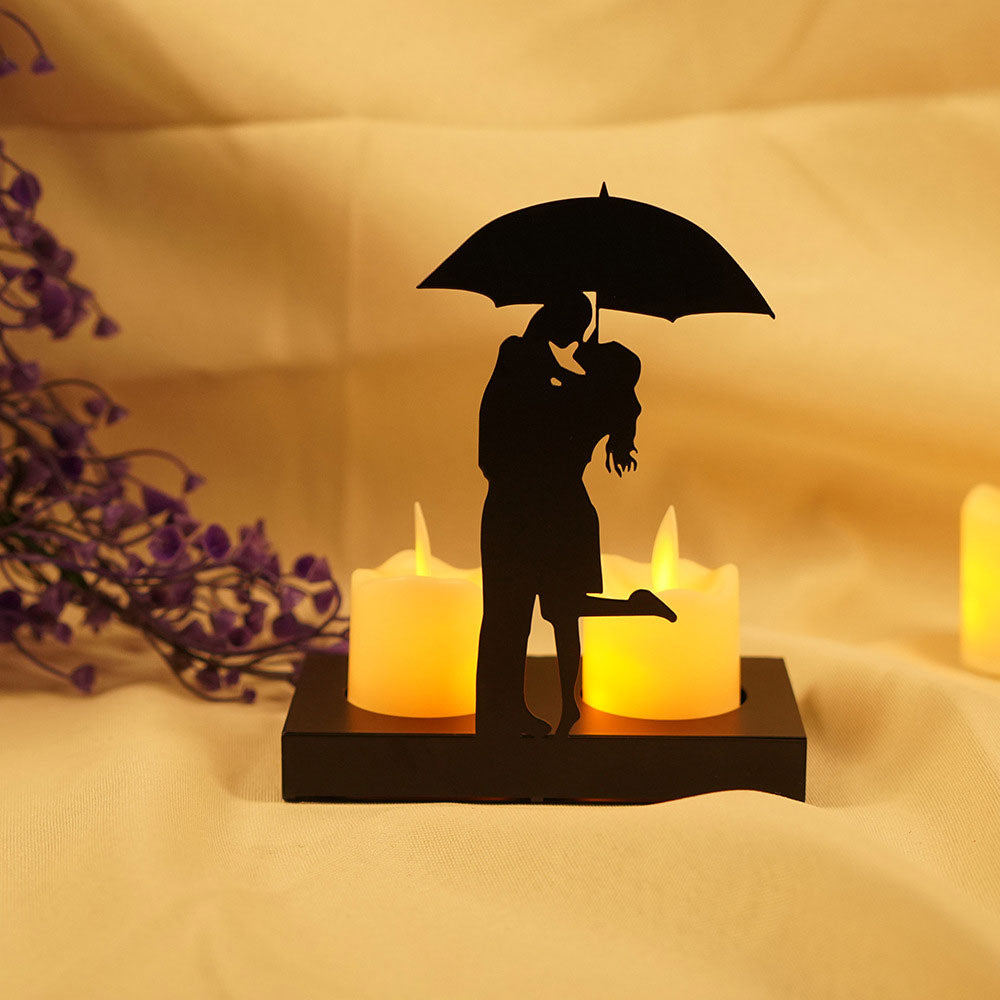 Romantic Couple Decorative Metal Candle Holder / Ruchi
