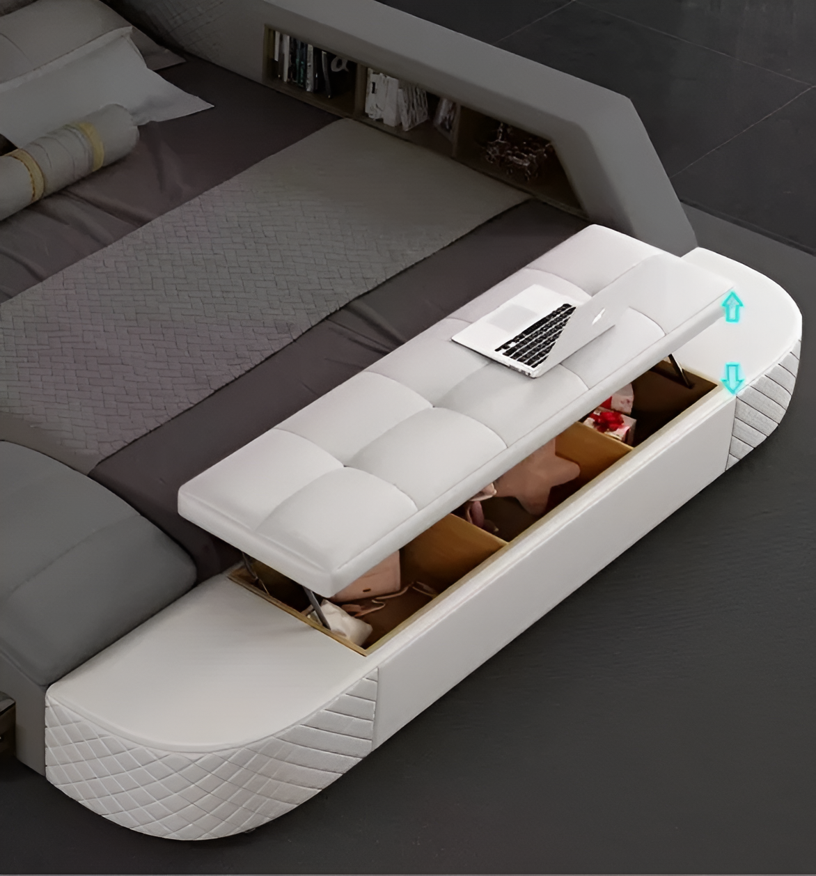 Multifunctional Smart Leather Bed With Massager / Ruchi
