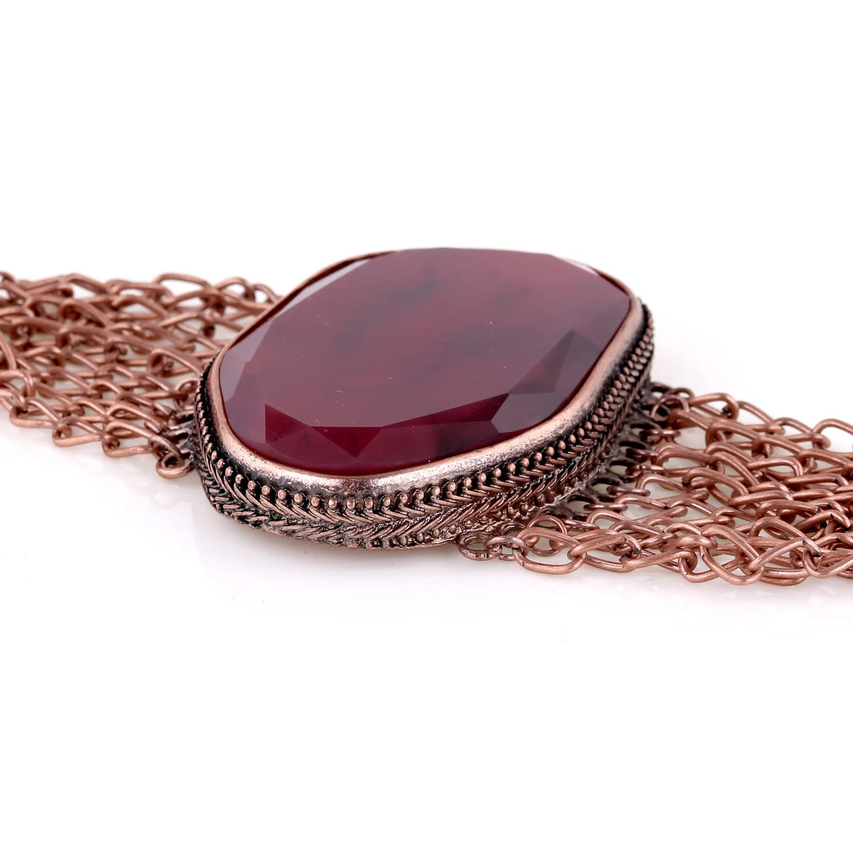 Modern Vintage Red Metallic Stone Bracelet / Ruchi