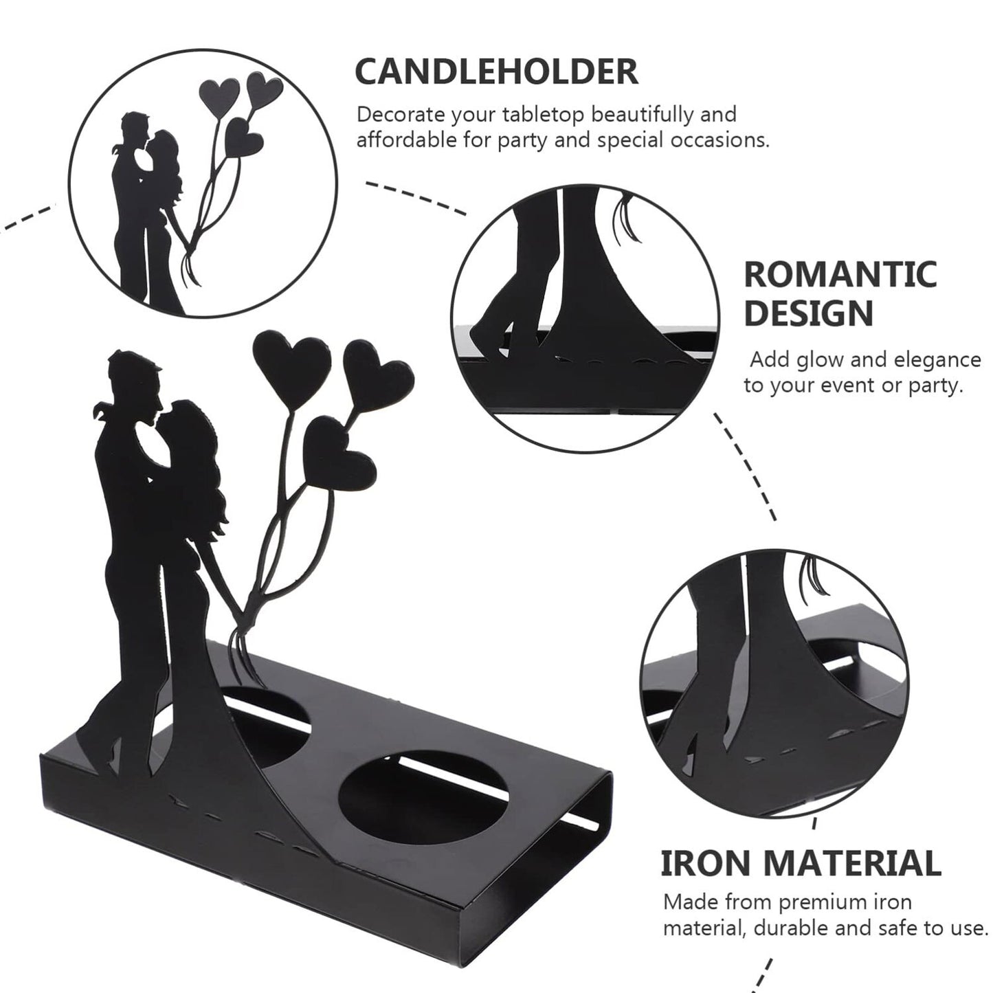 Romantic Couple Decorative Metal Candle Holder / Ruchi