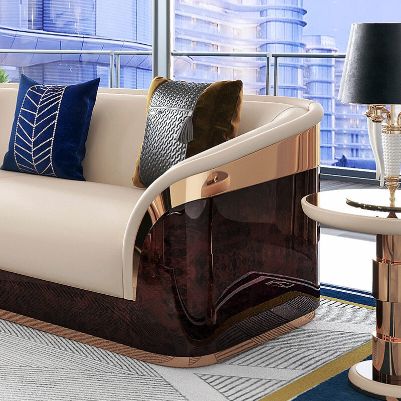 Luxurious Leather Sofa Set For Living Room / Ruchi