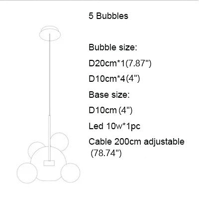 Bubble Shaped LED Glass Pendant Lighting / Ruchi
