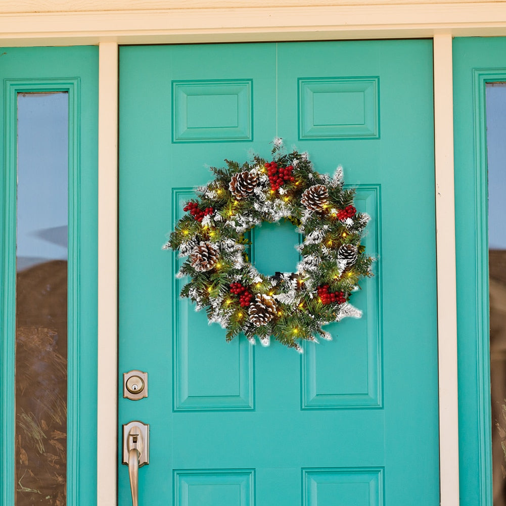 Artificial Christmas Wreath With LED Lights / Ruchi