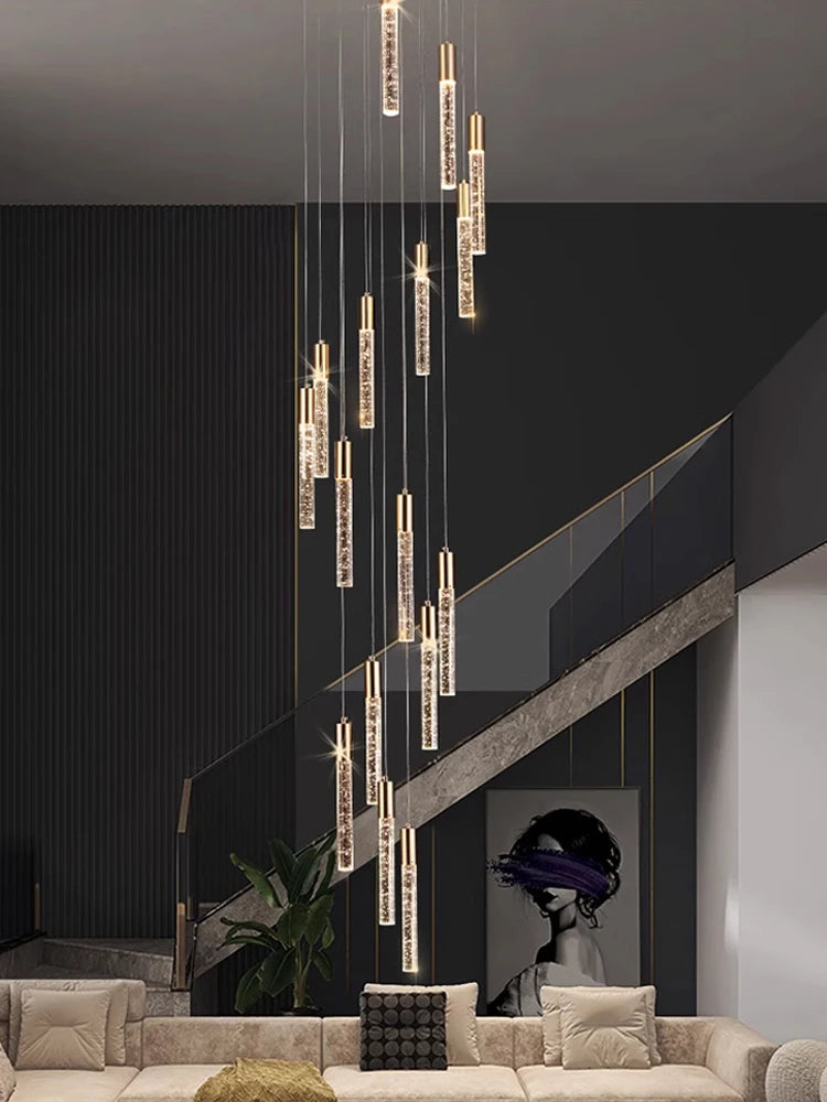 Elegant LED Tube Staircase Pendant Light / Ruchi