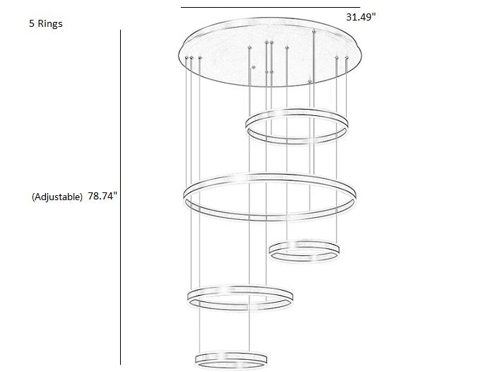Modern Remote Control LED Circle Chandelier