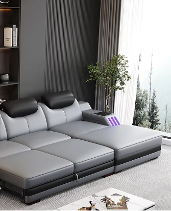 Multifunctional LED Leather Recliner Sofa Bed / Ruchi