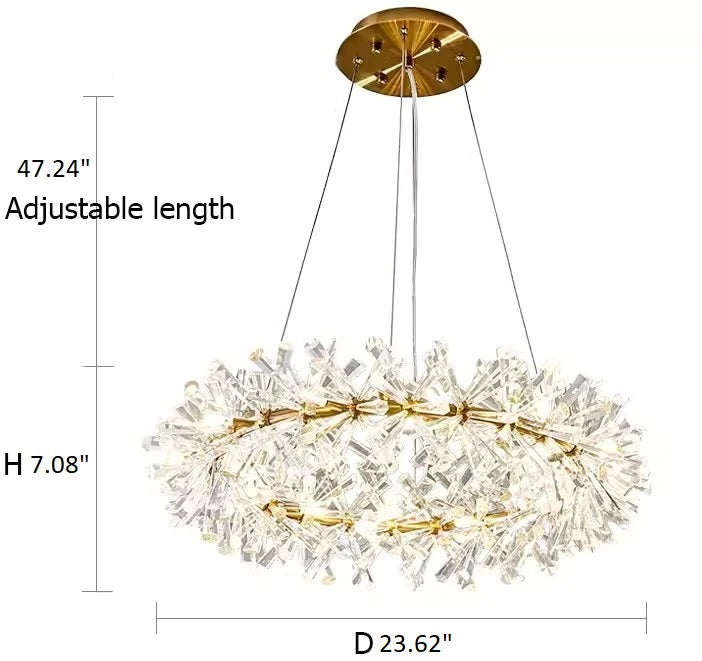Modern LED Light Crystal Chandelier For Bedroom / Ruchi