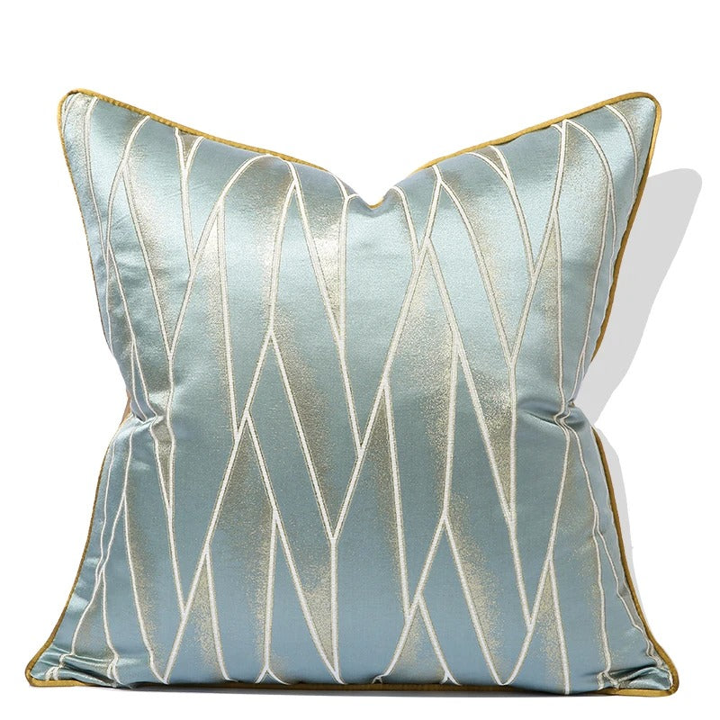 Elegant Popular Stripe Jacquard Gold Square Pillow Case / Ruchi